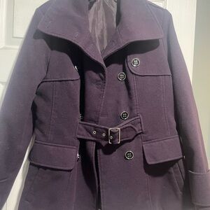George Women's Dark Purple Pea Coat